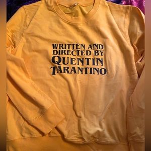 Amazing “Written and directed by Quentin Tarantino” sweatshirt.